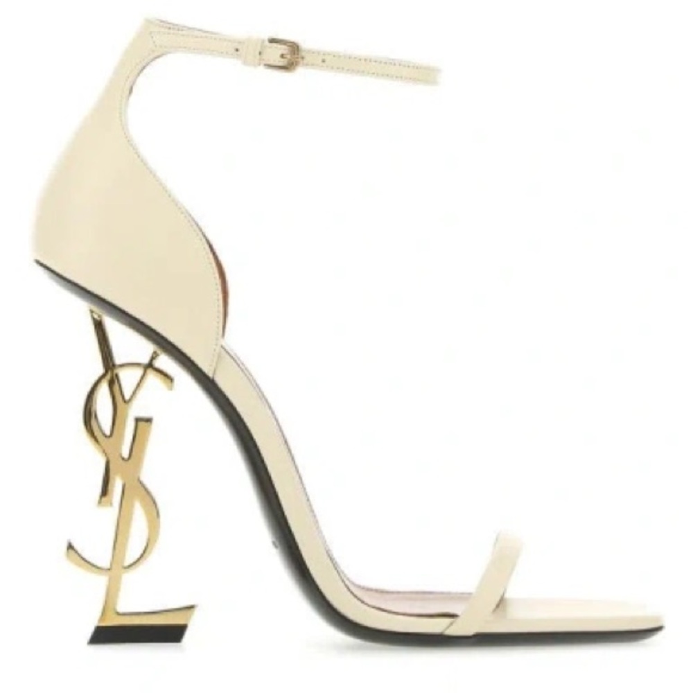 YSL Opyum sandal yves saint laurent stiletto beige gold pump 110mm sz 39.5 - Picture 1 of 13